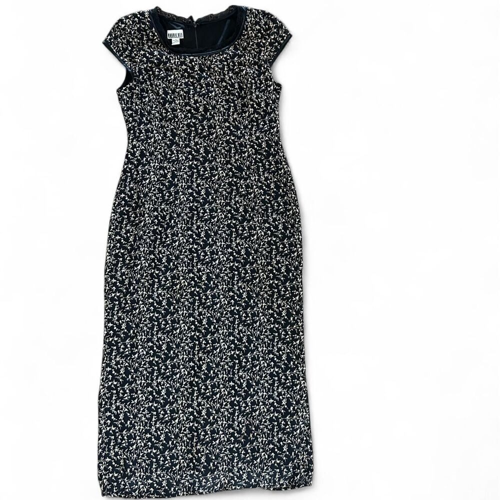 Vintage Robbie Bee Black Floral Dress - Size 12